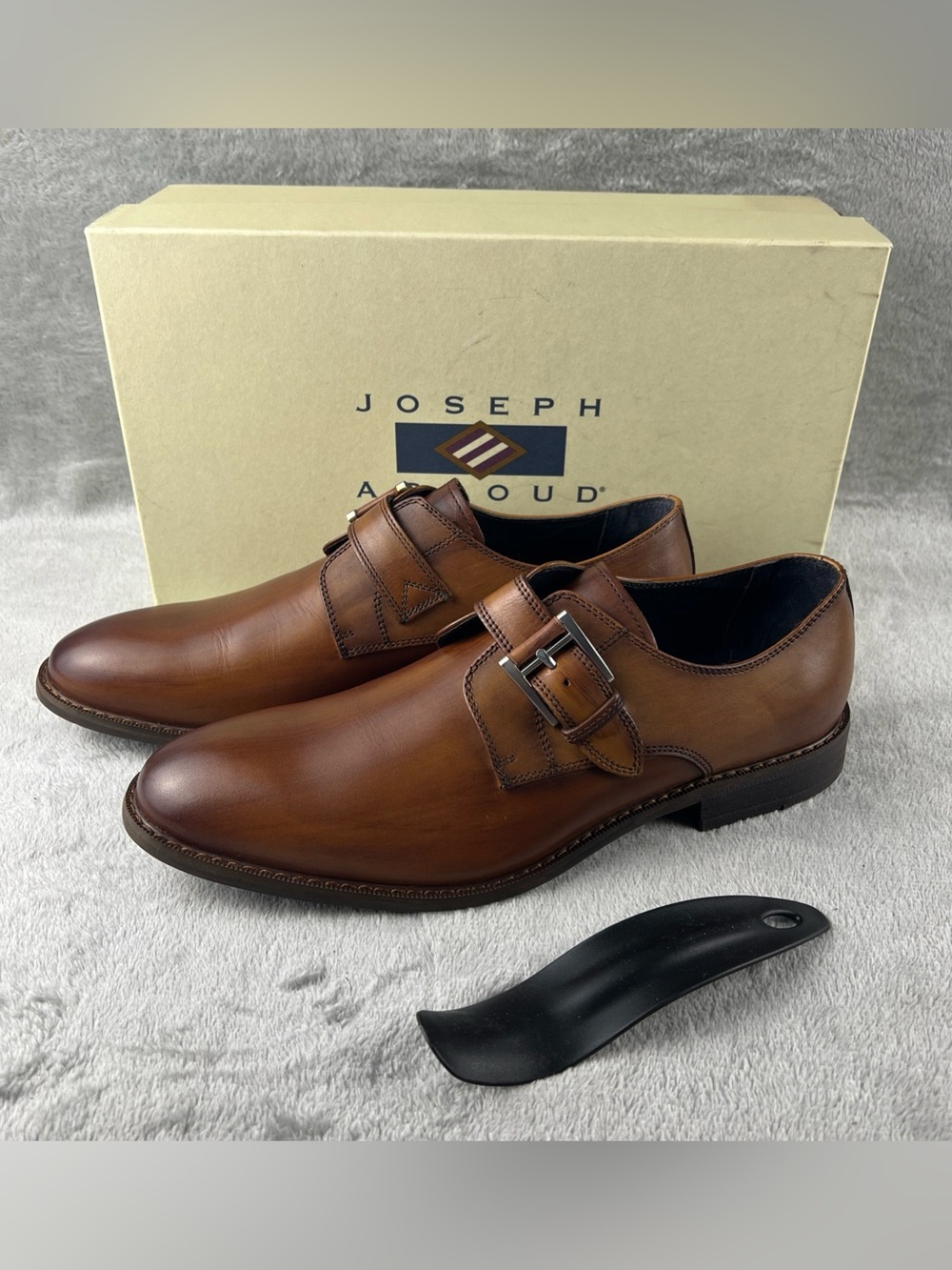 Joseph Abboud Will II Dress Shoes Mens Size 10.5 D Brown Leather Monk Strap
